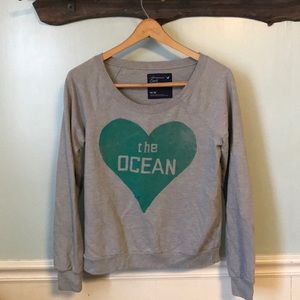 AE grey “love the ocean” sweatshirt
